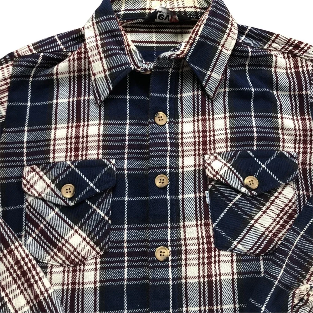 VTG Levi’s Mens Woven Cotton Blend Plaid Button Up Classic Shirt Farmer Western
